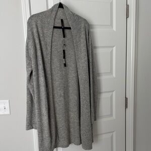 Soft Open-Front Gray Cardigan Sweater